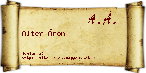 Alter Áron névjegykártya